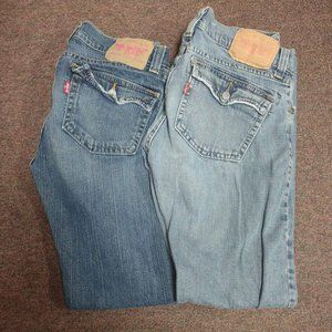 Two Pairs Ladies Levi's 504 Slouch Jeans 13M Flap pocket